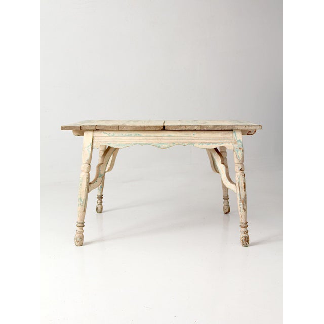 Antique American Country Painted Wood Low Table With Plank Top For Sale - Image 16 of 18