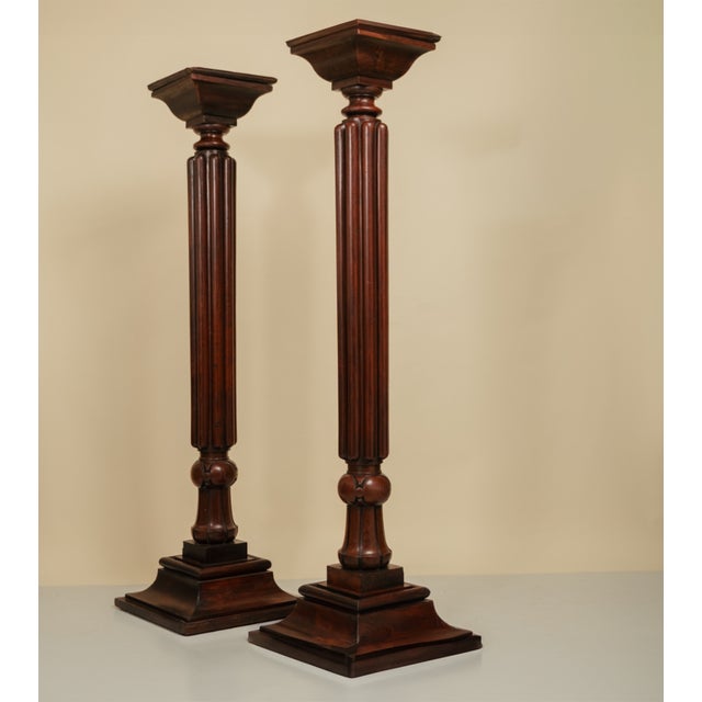 Antique Wooden Pedestals, 1890s, Set of 2 For Sale - Image 6 of 6