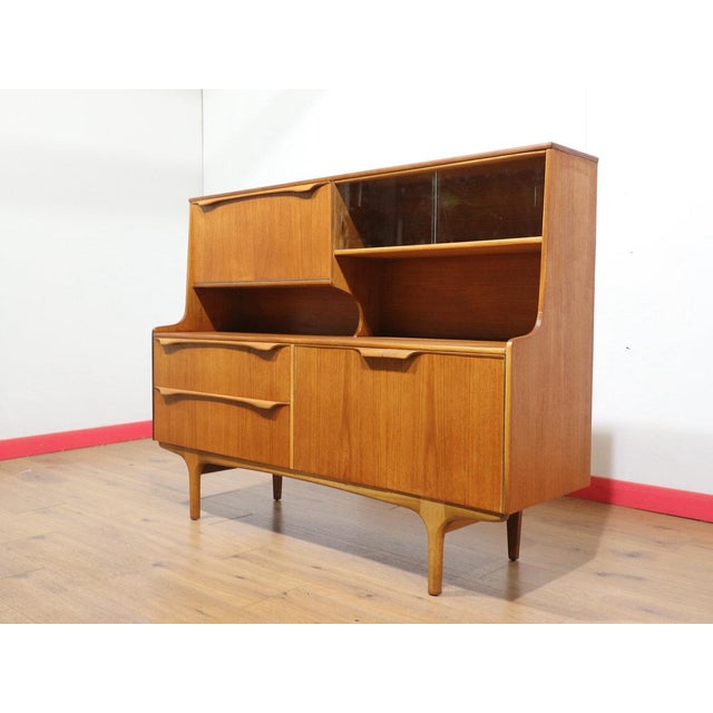 Mid Century Modern Vintage Teak British Tall Credenza Buffet by S Form For Sale In Greensboro - Image 6 of 16