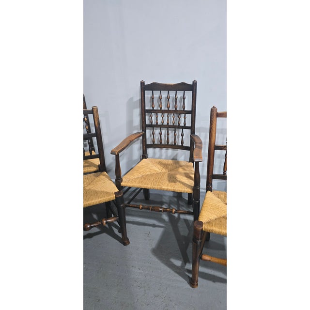 Brown Harlequin Kitchen Dining Chairs, 1880, Set of 8 For Sale - Image 8 of 16