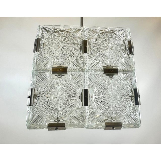Mid-Century Modern Cube Pendant Lamp from Kamenický Šenov, 1970s For Sale - Image 9 of 17
