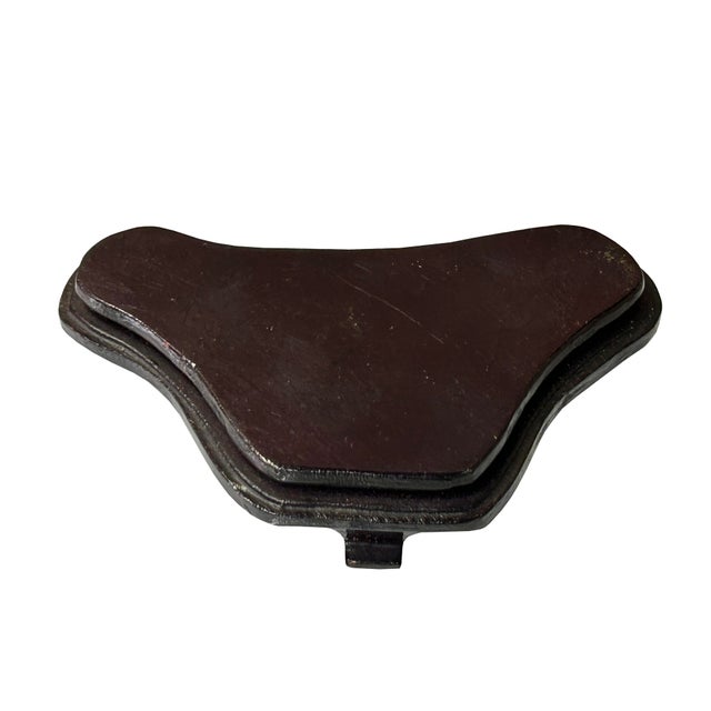 2.5" Dark Brown Wood Irregular Shape Display Stand Riser Easel For Sale In San Francisco - Image 6 of 7