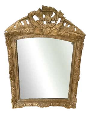 Louis XV Mantelpiece Mirror in Gilded Carved Wood, 19th Century