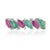 Contemporary Handmade Two-Tone Pink & Green Sapphire Navette Stacking Ring in Silver Size 5.5 For Sale - Image 3 of 13