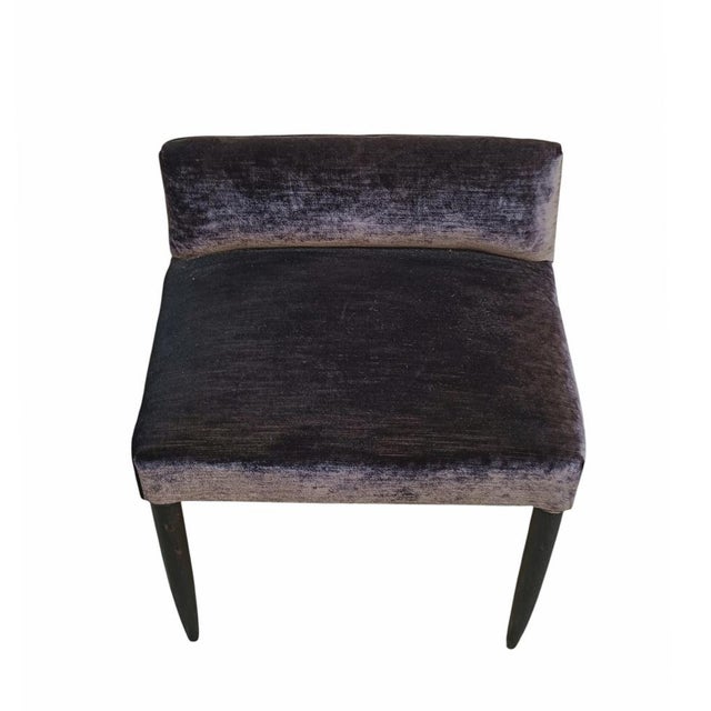 Vintage Iridescent Velvet Bench, Italy, 1950s For Sale - Image 6 of 7