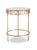 Gold leaf finish on iron base with glass top