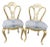 1950 French Louis XVI Gold Damask Side Chairs – Pair For Sale