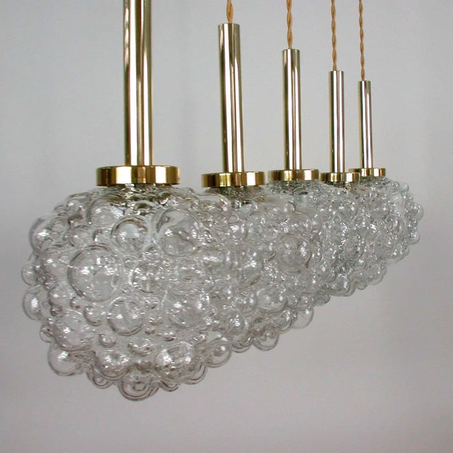 Mid-Century German Clear Bubble and Brass Pendant, 1960s For Sale - Image 6 of 17