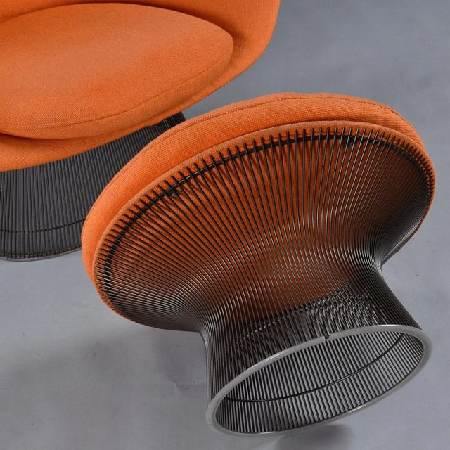 1972 Original Warren Platner for Knoll Orange Easy Chair and Ottoman For Sale - Image 9 of 13