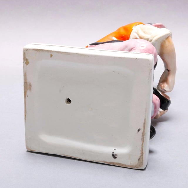 Antique English Staffordshire Hand Painted Figural Porcelain Cobbler For Sale - Image 9 of 11