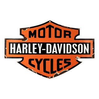 20th Century Motorcycles Enamel Sign from Harley-Davidson, 1950s For Sale