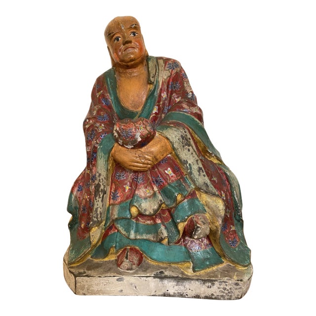 1900 Colorful Buddha Statue For Sale