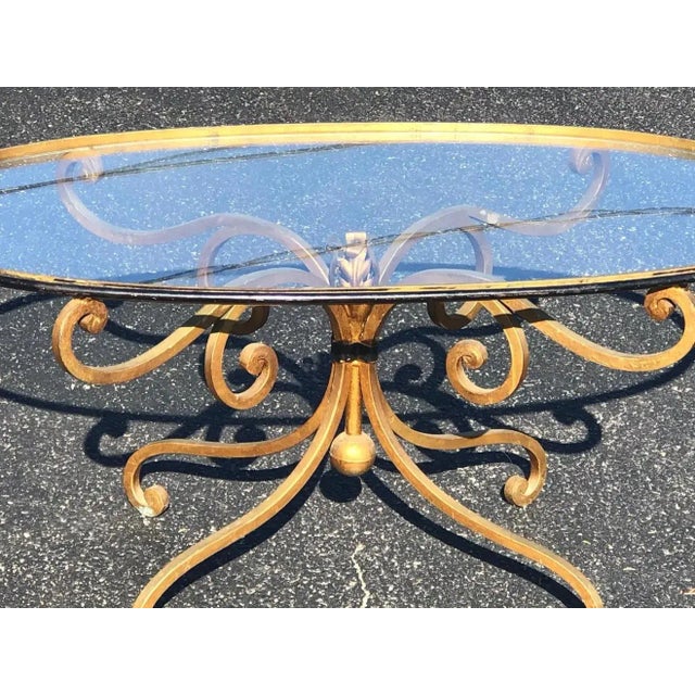1960s French Style Oval Iron Coffee Table For Sale - Image 9 of 13