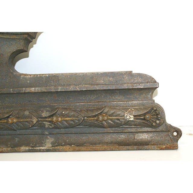 Late 19th Century Antique Heavy Cast Iron Metal Architectural Garden Ornament Pediment For Sale - Image 5 of 14