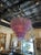 Stunning large scale fuchsia colored Murano leaf form waterfall chandelier. Makes a huge presence! So impressive!