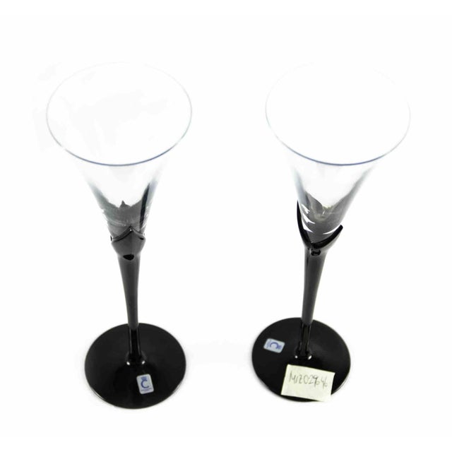 Modern Glass Goblets by Christinenhutte, Germany, 20th Century, Set of 2 For Sale - Image 3 of 5