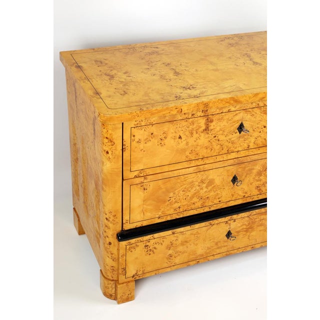 Biedermeier Chest of Drawers in Maple Burl, 1830 For Sale - Image 14 of 15