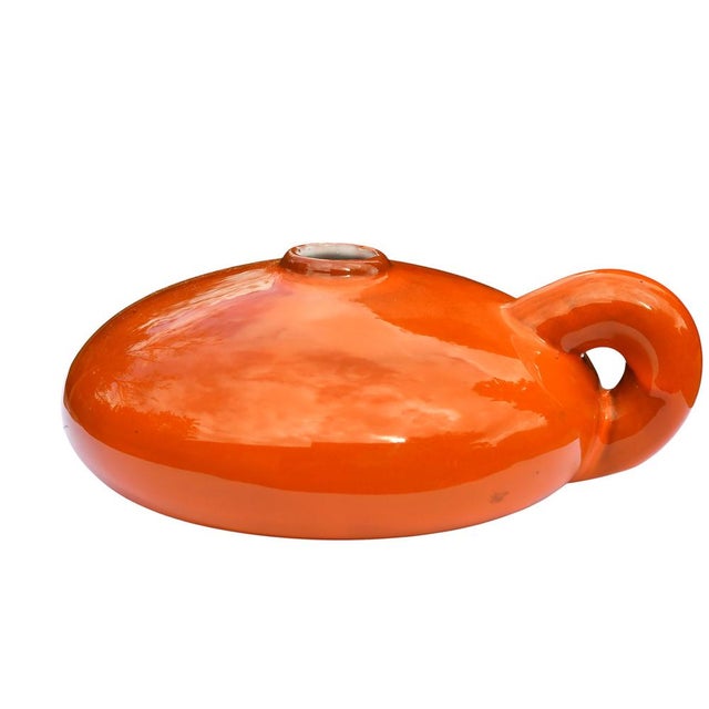 Large Free-Form Ceramic with Orange Glaze by Jean Chatoney For Sale - Image 11 of 11