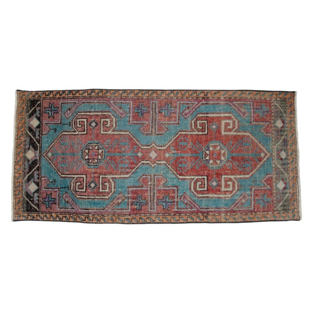 Textile 1970s Vintage Hand Knotted Small Rug Enrtway Mat, Kitchen Bathroom Decor 2x4 Ft Approx For Sale - Image 7 of 13