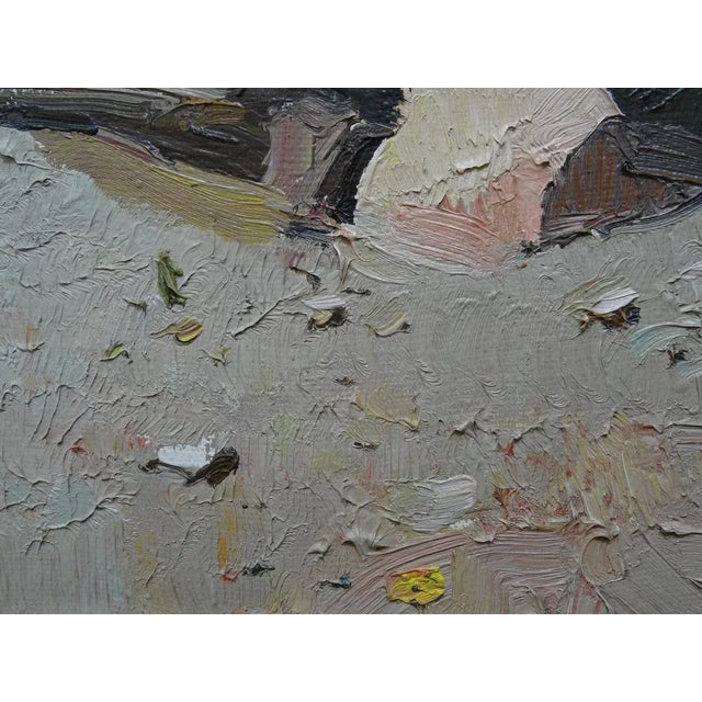 Bruno Celmins, By the Footbridge, Oil on Canvas, 1980s For Sale - Image 4 of 8
