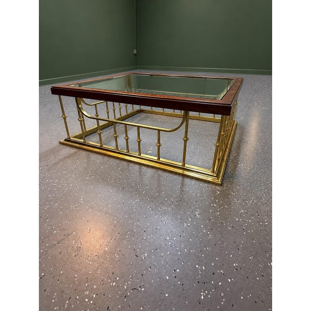 1970s Vintage Erwin-Lambeth "Fender" Brass Plated Coffee Table For Sale - Image 5 of 12