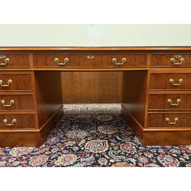 English Desk with Brown Leather For Sale - Image 10 of 18