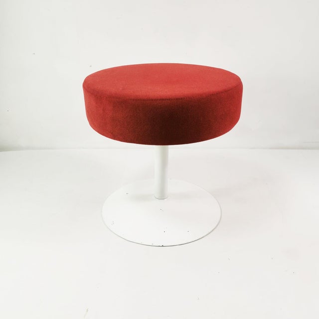 Vintage Space Age Stool in Fabric and Metal, 1970s For Sale - Image 10 of 10