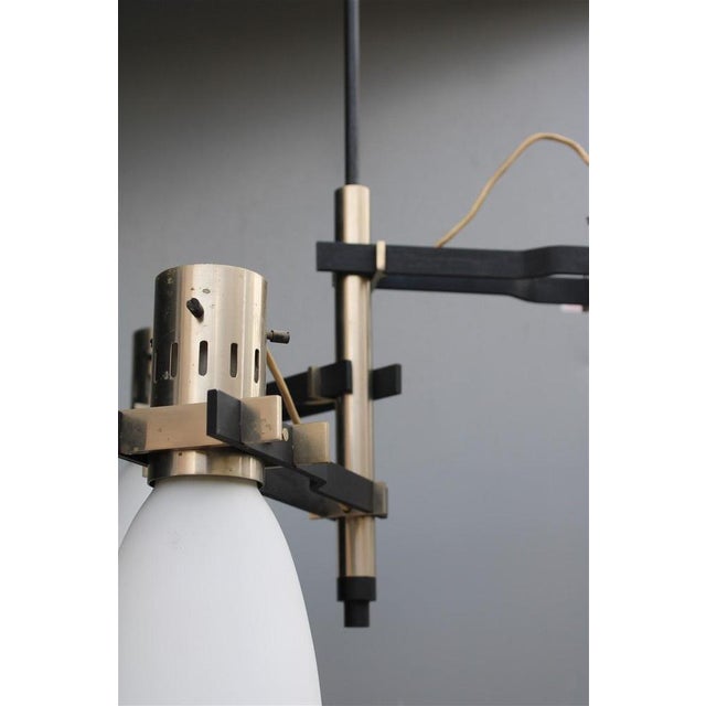 Metal Ceiling Light in Nickel & Glass from Stilnovo, 1960s For Sale - Image 7 of 17