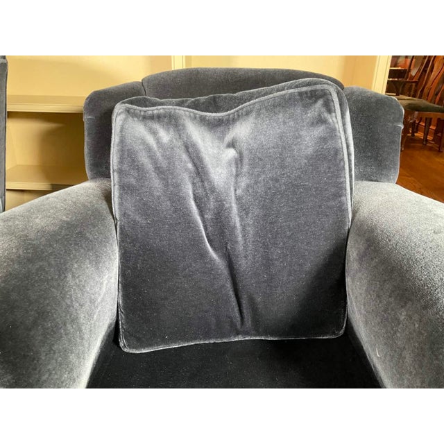 Blue Late 19th Century Stunning Blue Velvet Empire Revival Accent Chairs (Pair) For Sale - Image 8 of 18