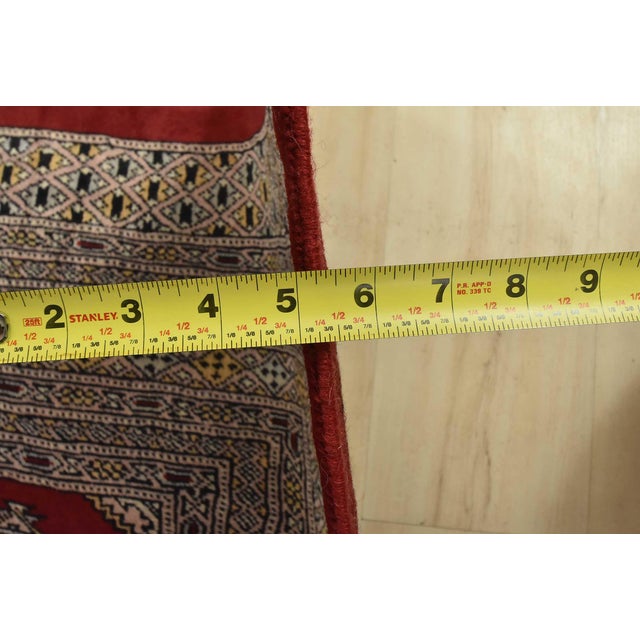 Bokhara Jaldar Rug 8’1” X 10’4” Red Wool Tribal Hand-Knotted Oriental Carpet For Sale - Image 11 of 13