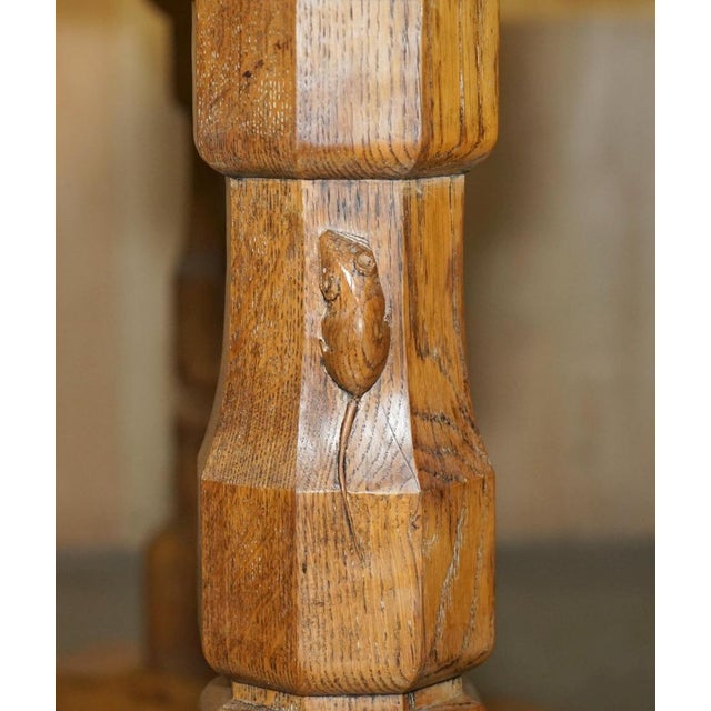 Huge Vintage Adzed Octagonal Dining Table from Robert Mouseman Thompson, 1950s For Sale - Image 9 of 18