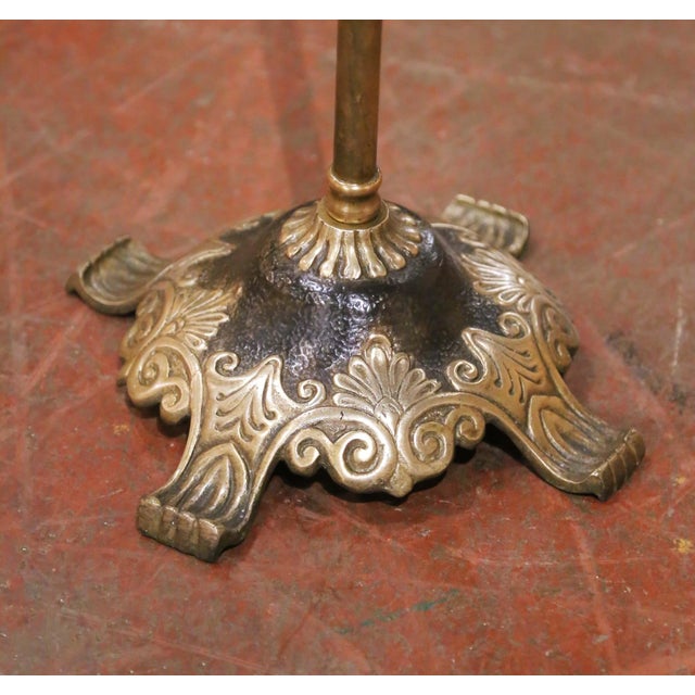 Mid-Century French Brass Music Stand on Stand With Lyre Motif For Sale - Image 4 of 9
