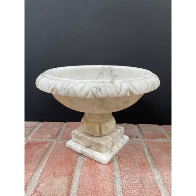 Vintage Italian Alabaster Bird Bath Style Pedestal Bowl Compote Chairish