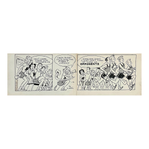 Jerry Walter & Linda WalterVintage Golden Age Syndicated Ink Drawing Cartoon Strip Susie Q Smith Comic Art, c. 1954