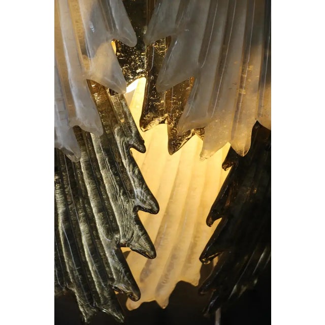 Gold and White Murano Glass Sconces in Leaf Shape, 1980s, Set of 2 For Sale - Image 15 of 18