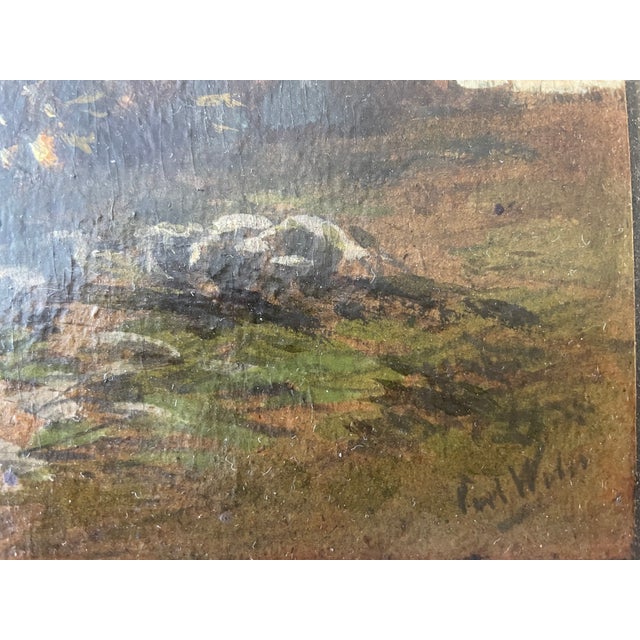 Late 19th Century Antique 19th Century Landscape Oil Painting Carl Weber For Sale - Image 5 of 6