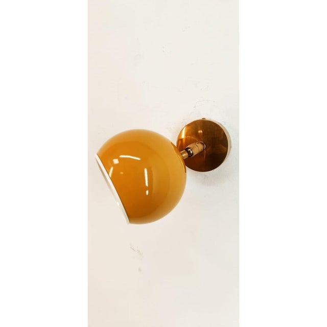 Adjustable Wall Light with Yellow Metal Dome For Sale - Image 9 of 14