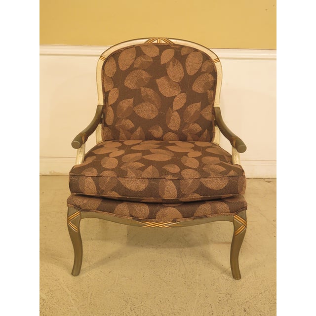 Upholstered Arm Chair & Matching Ottoman | Chairish