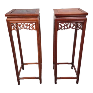 Pair of Chinese Hongmu Stands Pedestals / Plant Stands
