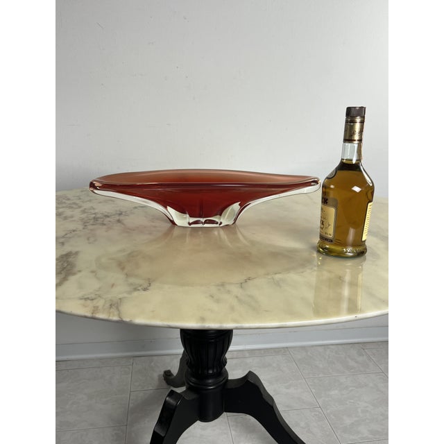Mid-Century Murano glass centerpiece from the 1960s Intact and in good condition, very particular and sinuous shape. The...
