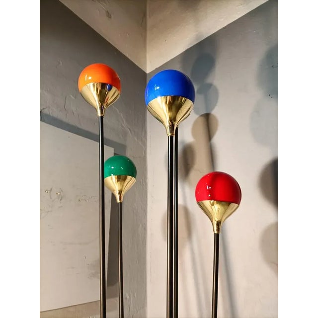 Mid-Century Modern Iron, Brass & Marble Alberello Floor Lamp from Stilnovo For Sale - Image 3 of 18