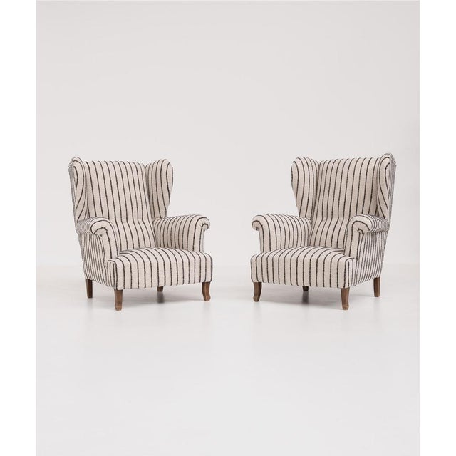 French Striped Bergère Armchairs, 1970s, Set of 2 For Sale - Image 11 of 11