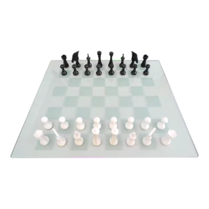 Mid 20th Century Large Format Minimalist Chess Pieces, Italy - Set of 33