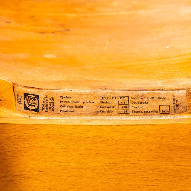 Stick Back Dining Chairs from Ton, 1950s, Set of 4 For Sale - Image 10 of 12