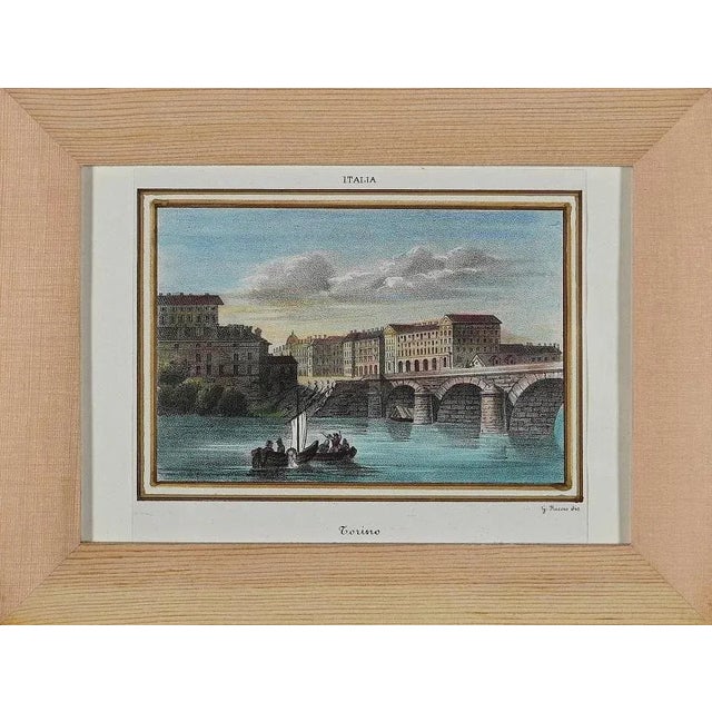 View of Turin, Lithograph, Mid-19th Century, Framed For Sale - Image 3 of 3