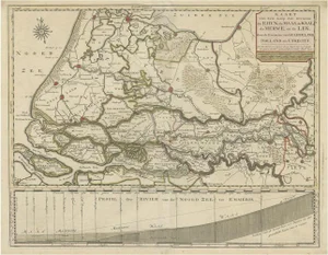 Antique Map of Dutch Rivers with the Rhine, 1750