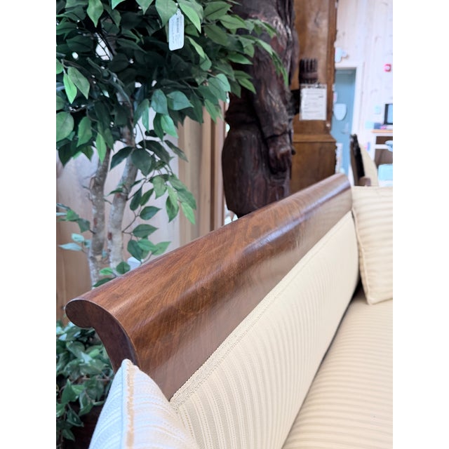 Wood Circa 1830 American Empire Flame Mahogany Scroll Arm Sofa For Sale - Image 7 of 11