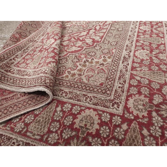 Early 20th Century Galerie Shabab Collection Early 20th Century Persian Tabriz Throw Rug For Sale - Image 5 of 5