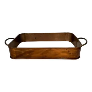 Mid Century Copper Casserole Pan Carrier With Handles