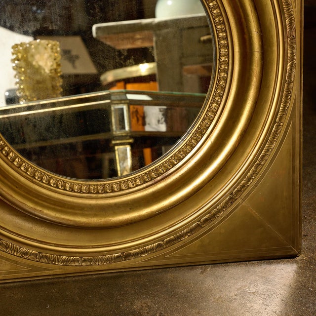 French Antique, Impressive Gold Leafed Mirror, Circa 1920 For Sale - Image 9 of 9